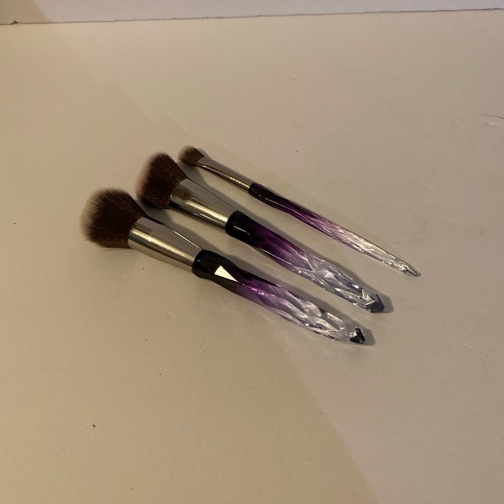 makeup brush set of 3 purple